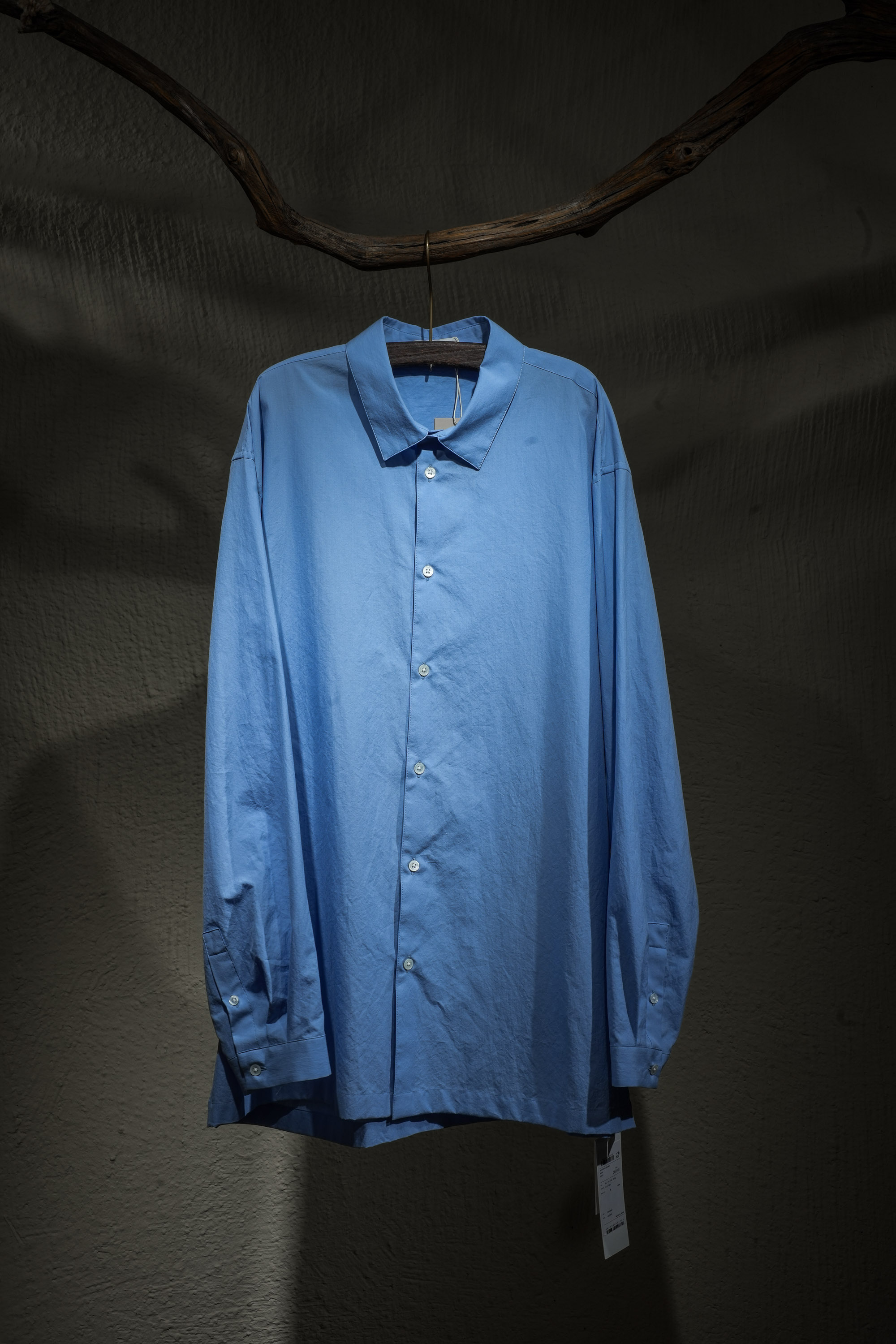 에이톤 도쿄 Aton Tokyo - Shrink Broad Oversized Shirt - Sax Blue