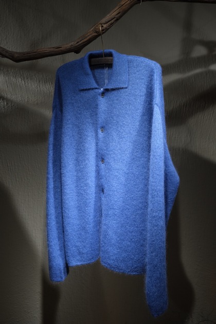 블랑 와이엠 Blanc YM Kid Mohair Knit Shirt - Sax Blue